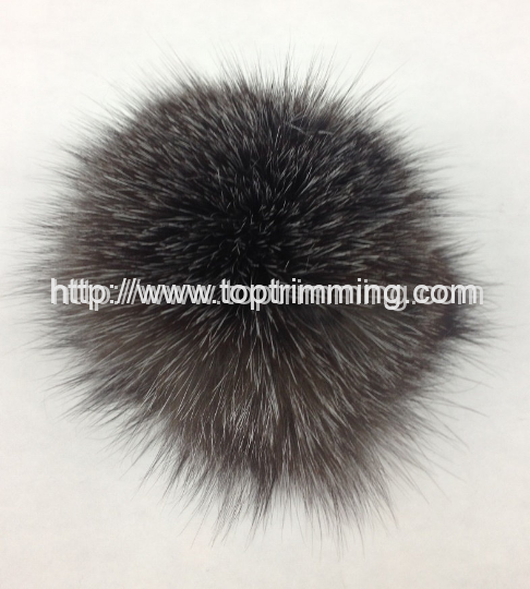 Natural Fox Fur Pom Pom ball - 4-1/2