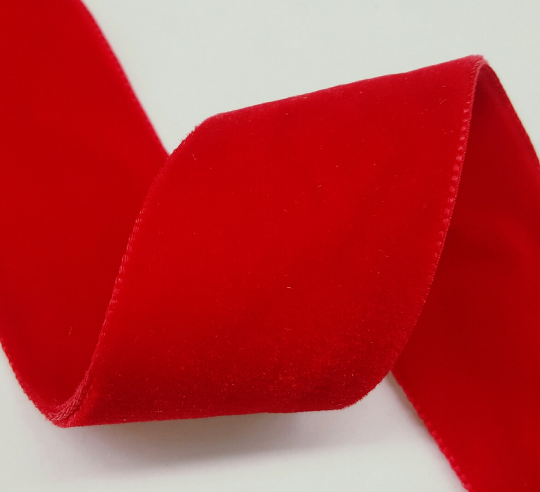 Red Satin Ribbon 2 Wide by the Yard, Double Faced Swiss Satin 