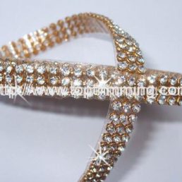 Crystal Rhinestone trim with pearls, beaded rhinestone bridal applique for  wedding gown or Sash(selling per yard)
